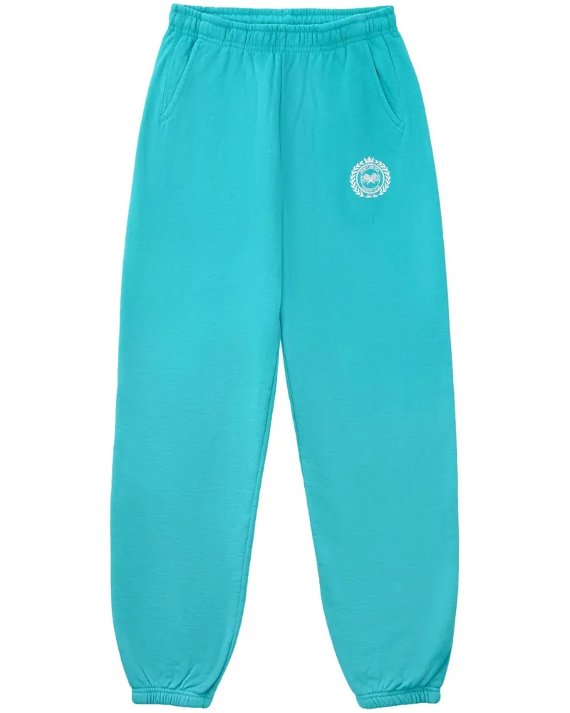 SPORTY & RICH Jogginghose mit Wappen - Blau Blau