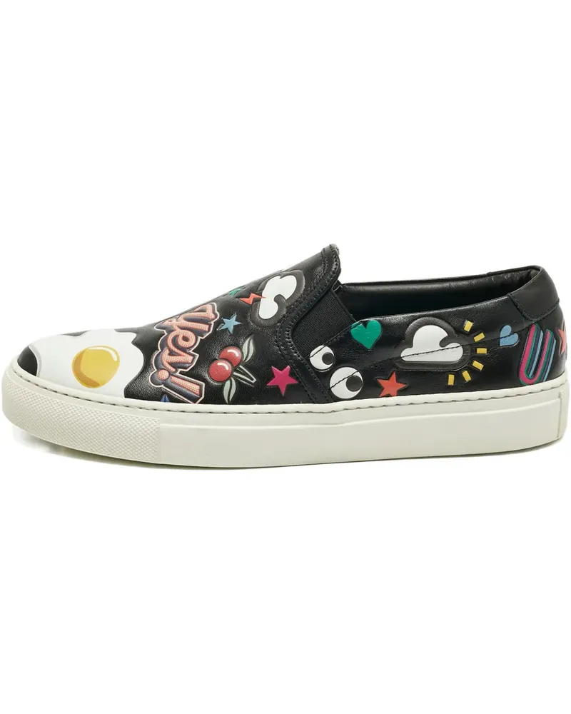 Anya Hindmarch sticker leather sneakers - Schwarz Schwarz