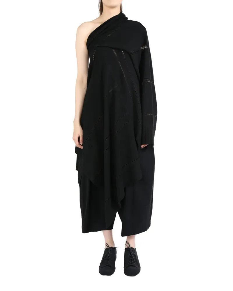 Yohji Yamamoto Asymmetrischer Pullover - Schwarz Schwarz