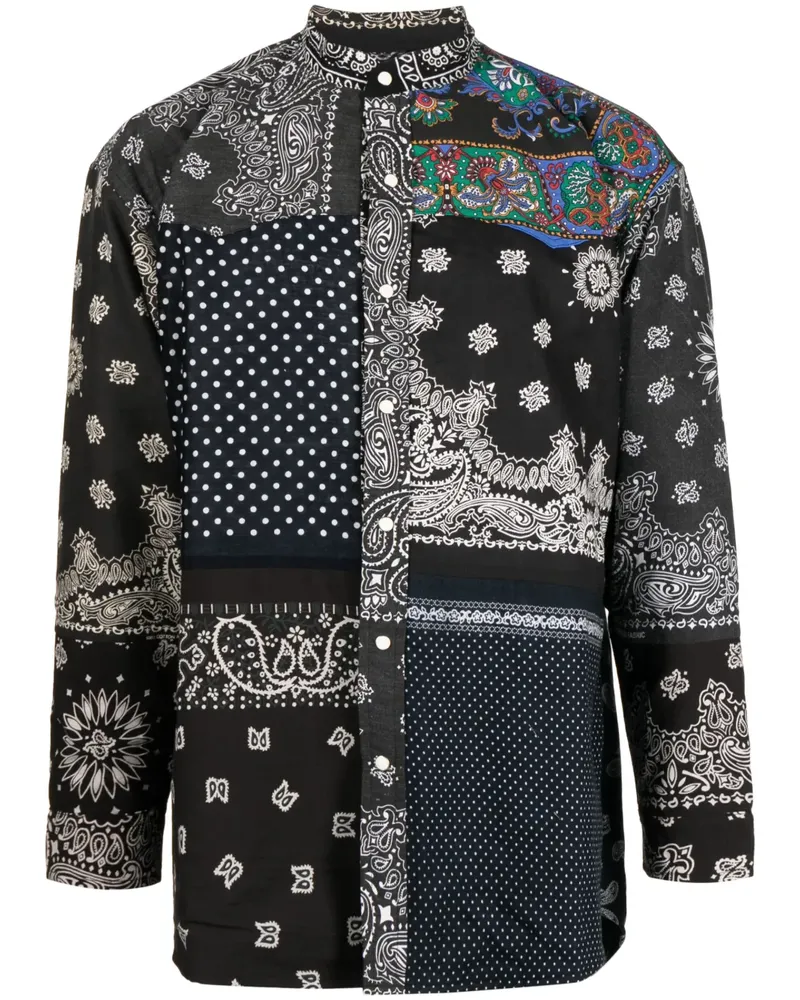 Children Of The Discordance Hemd mit Pandana-Patchwork - Schwarz Schwarz