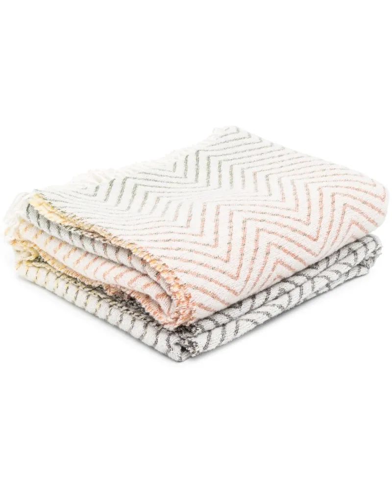 Missoni Home Gestrickte Decke mit Zickzackmuster - Gelb Gelb