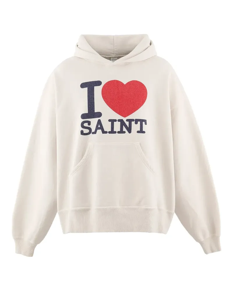 SAINT MXXXXXX Hoodie mit grafischem Print - Weiß Weiß