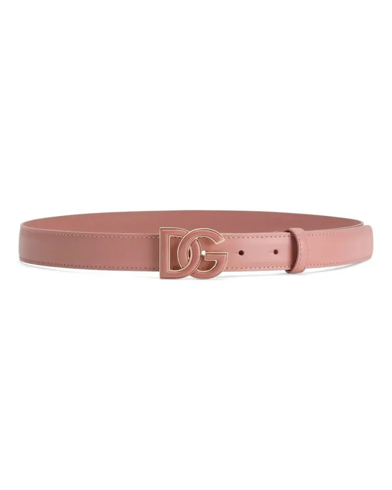 Dolce & Gabbana Gürtel mit Logo-Schild - Rosa Rosa