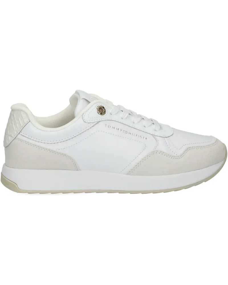 Tommy Hilfiger logo-detail leather sneakers - Weiß Weiß