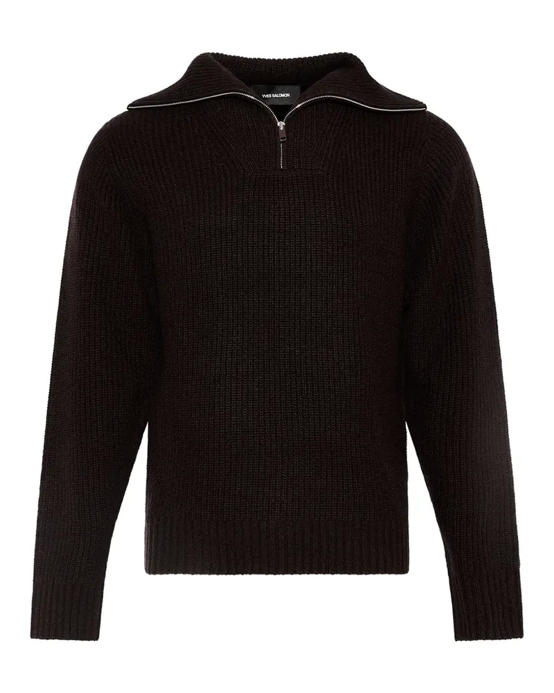 Yves Salomon Gerippter Pullover mit Reißverschluss - Braun Braun