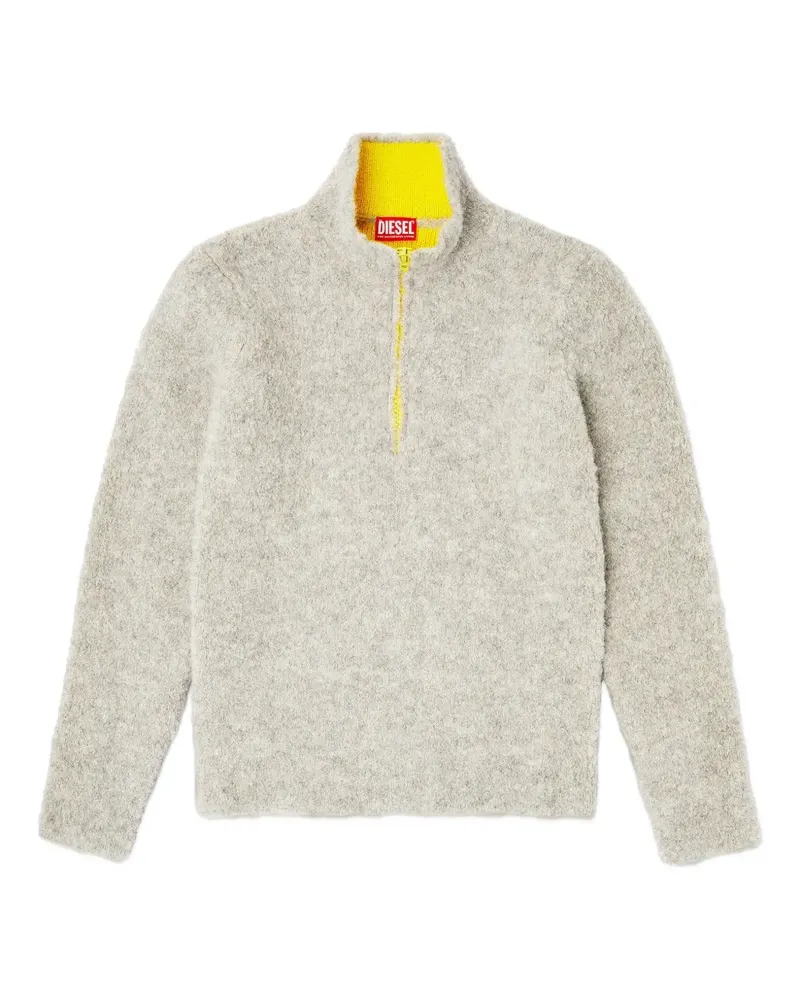 Diesel K-Eller Pullover mit Stehkragen - Grau Grau