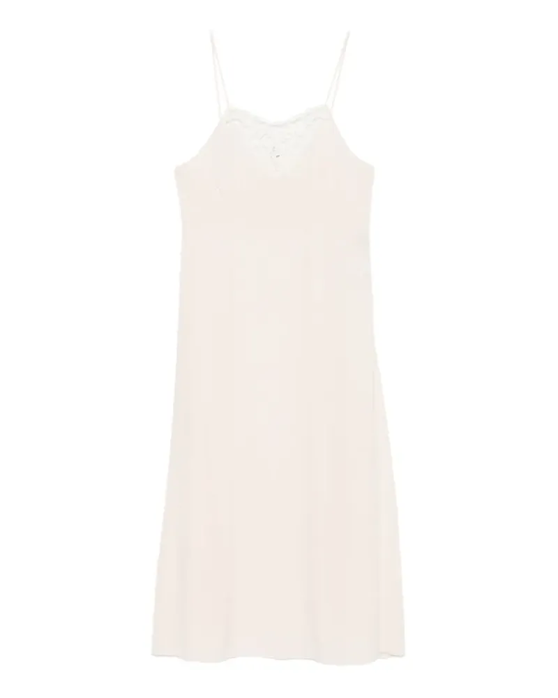 Chloé Midikleid mit Spitzenbesatz - Rosa Rosa