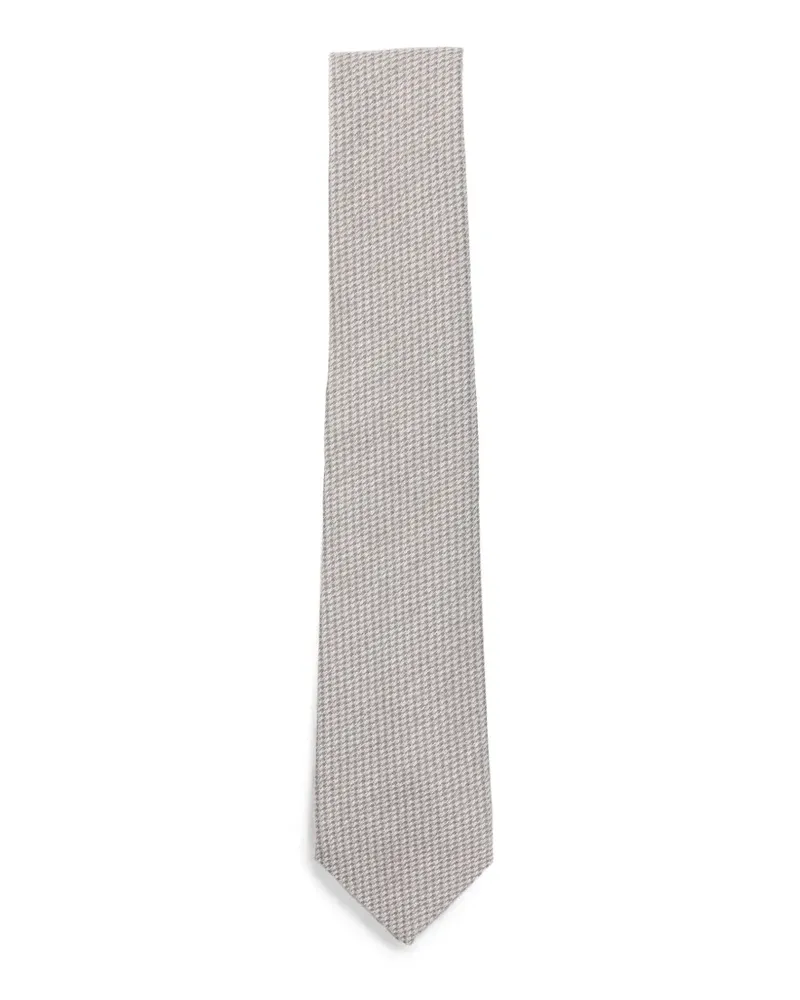 Canali Seidenkrawatte mit Hahnentrittmuster - Nude Nude