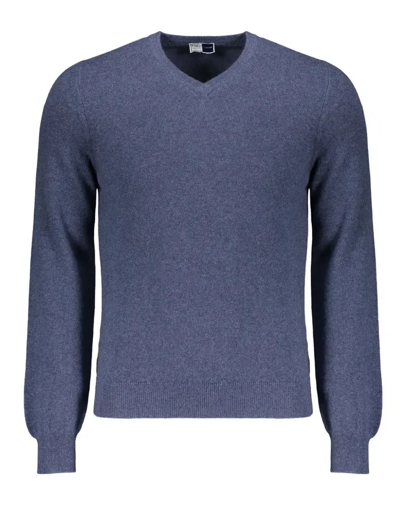 Fedeli V-neck cashmere sweater - Blau Blau