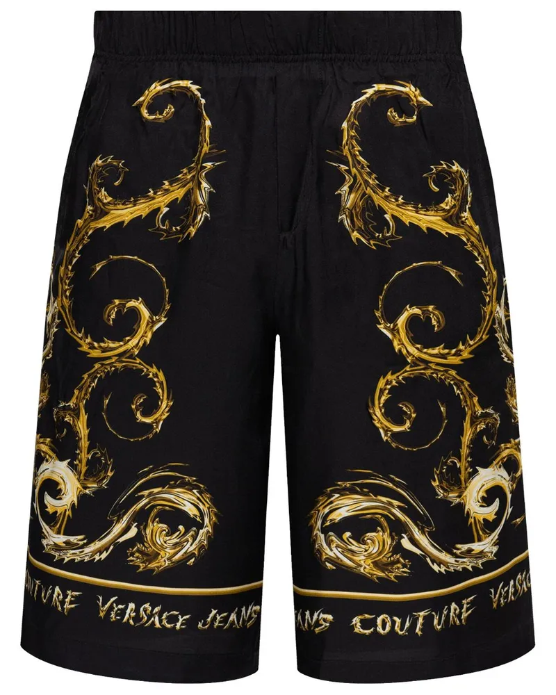 Versace Jeans Shorts mit Chromo Couture-Print Schwarz