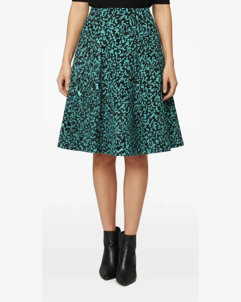 Proenza Schouler pleated tweed midi skirt - Schwarz Schwarz
