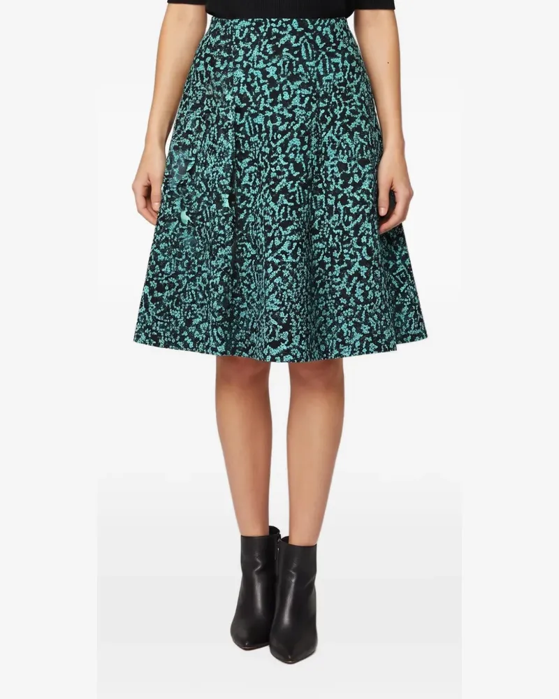 Proenza Schouler Mittellanger Tweed-Rock mit Falten - Schwarz Schwarz