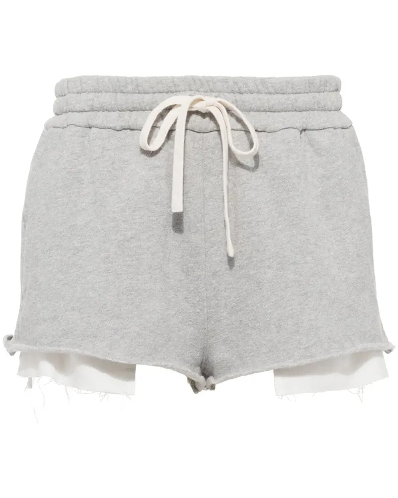 Miu Miu Shorts im Layering-Look - Grau Grau
