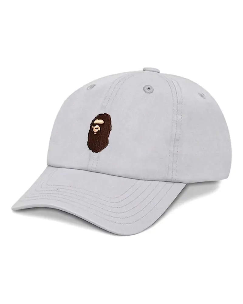 BAPE Baseballkappe mit Gesicht-Stickerei - Grau Grau