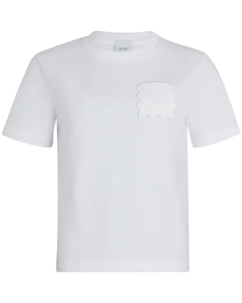 Patou T-Shirt mit gesteppter Tasche - Weiß Weiß