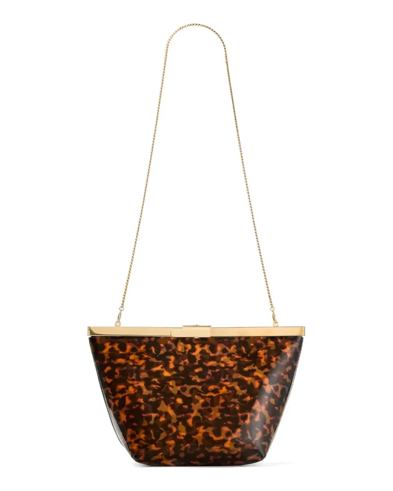 Jimmy Choo Ganache tortoiseshell-effect clutch bag - Braun Braun
