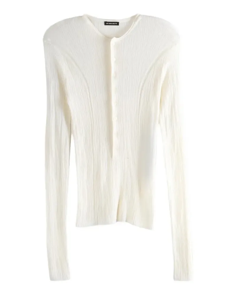 Ann Demeulemeester ribbed-knit long-sleeve T-shirt - Weiß Weiß