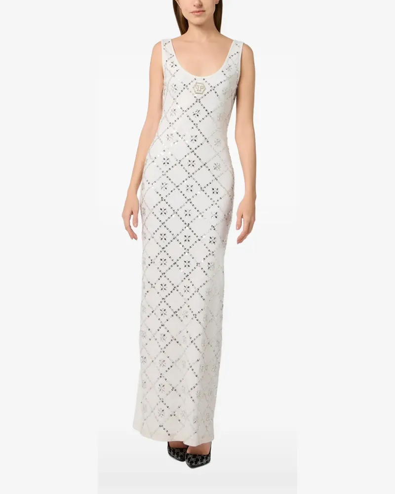 Philipp Plein Jerseykleid mit Strass-Pailletten - Nude Nude