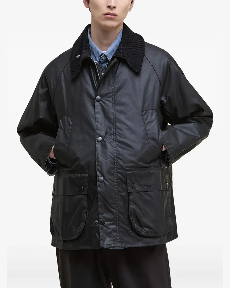 Barbour Jacke mit Cordkragen - Schwarz Schwarz