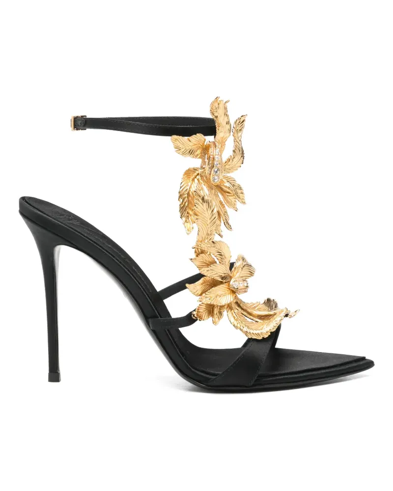 Giuseppe Zanotti Sandalen mit floraler Applikation - Schwarz Schwarz
