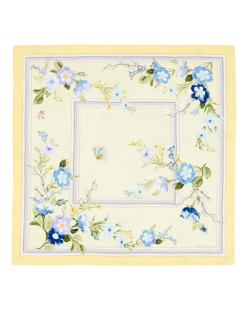 Self-Portrait Schal mit Blumen-Print - Gelb Gelb