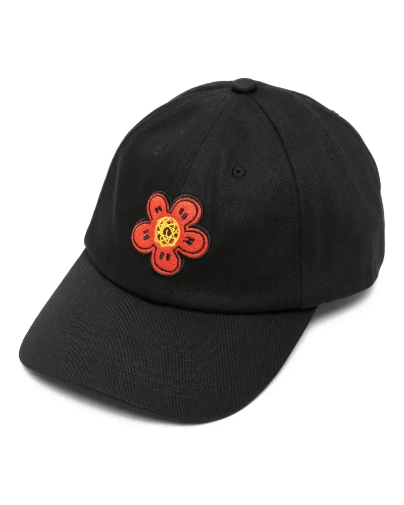 Kenzo Baseballkappe mit Blumenstickerei - Schwarz Schwarz
