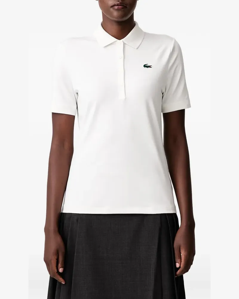Lacoste Schmales UV Protect Stretch Golf Poloshirt - Weiß Weiß