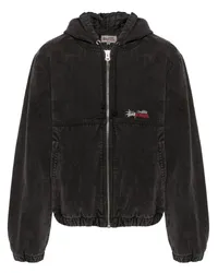 Stüssy Kapuzenjacke mit Logo-Stickerei Schwarz