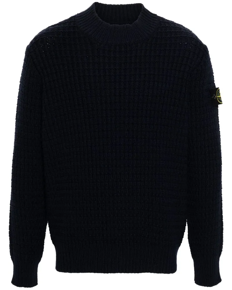 Stone Island Pullover mit Kompass-Patch - Blau Blau