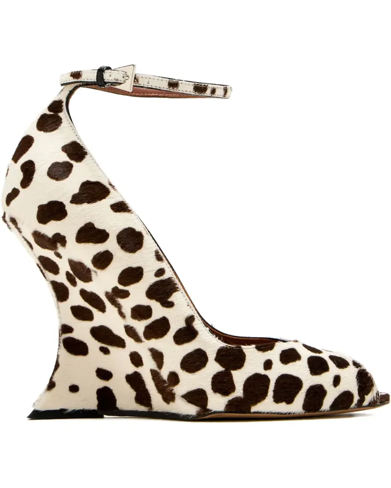 Paris Texas Wedge-Pumps mit Leoparden-Print 110mm - Nude Nude