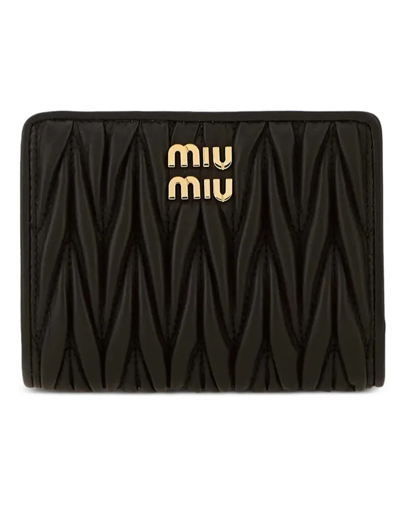 Miu Miu Portemonnaie aus Matelassé-Leder - Schwarz Schwarz