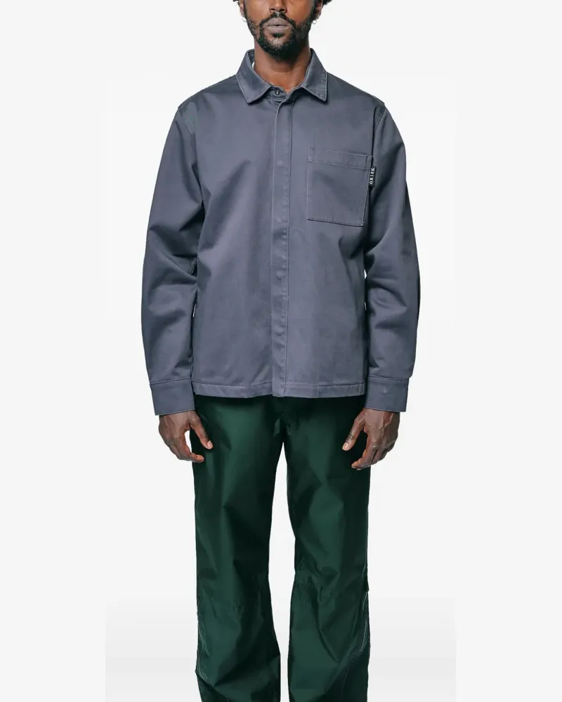 GR10K Hemdjacke mit Brusttasche - Grau Grau