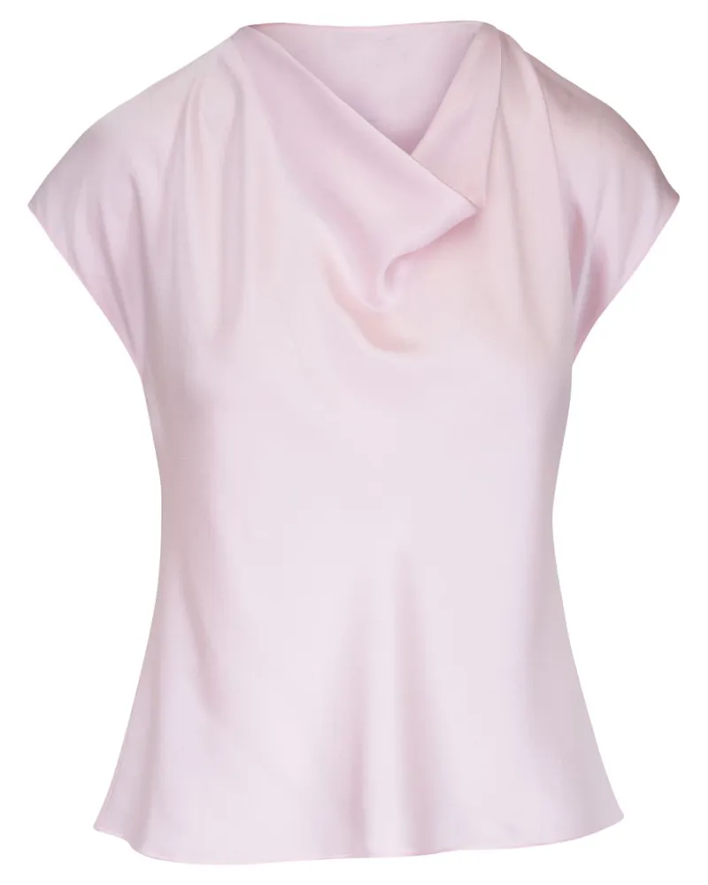 Vince Bluse mit drapiertem Ausschnitt - Rosa Rosa