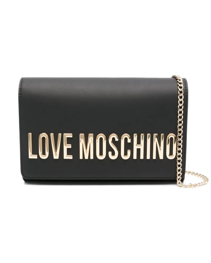 Moschino Umhängetasche mit Logo-Schild - Schwarz Schwarz