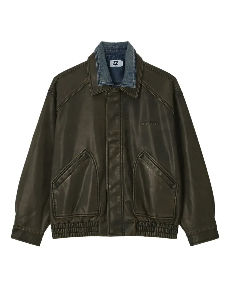 Izzue Bomberjacke mit Logo-Prägung - Braun Braun