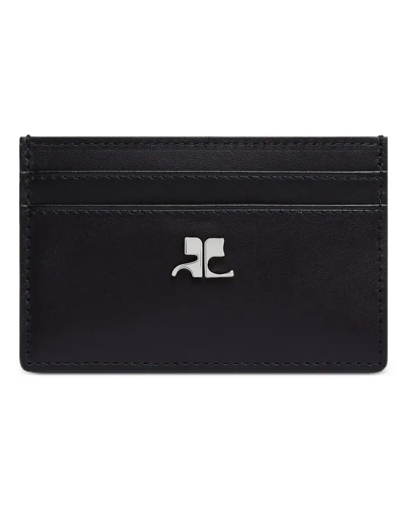 Courrèges AC logo-plaque leather cardholder - Schwarz Schwarz