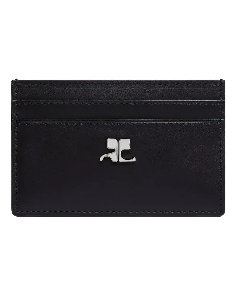 Courrèges AC logo-plaque leather cardholder - Schwarz Schwarz