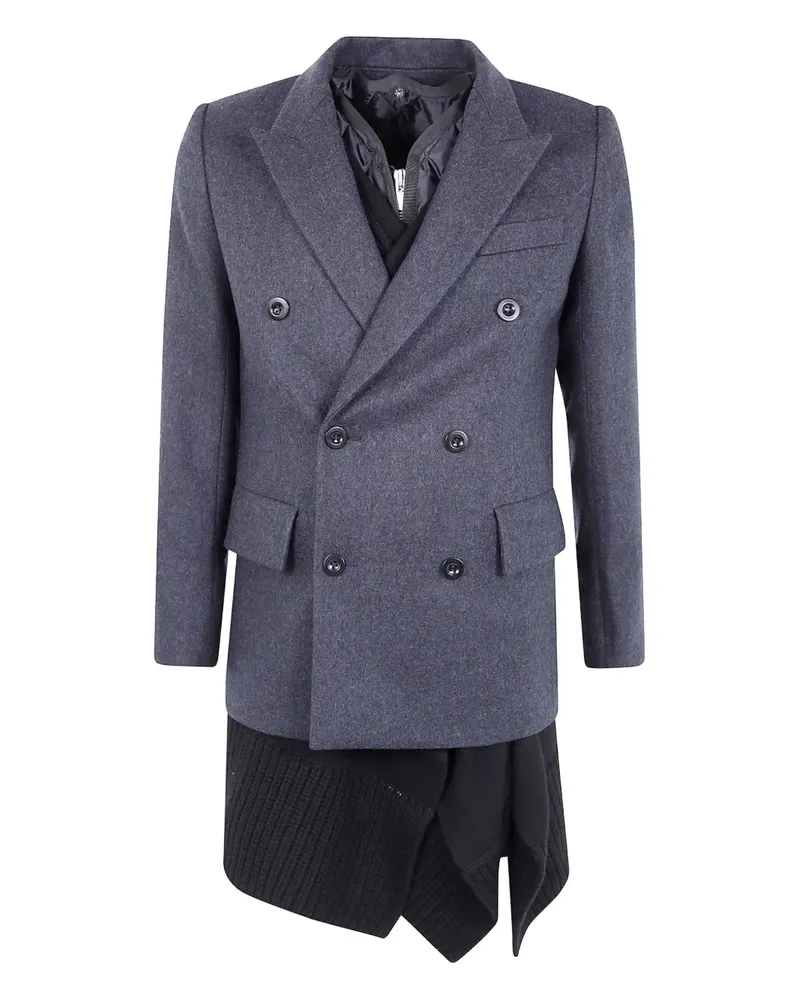 Sacai double-breasted coat - Grau Grau