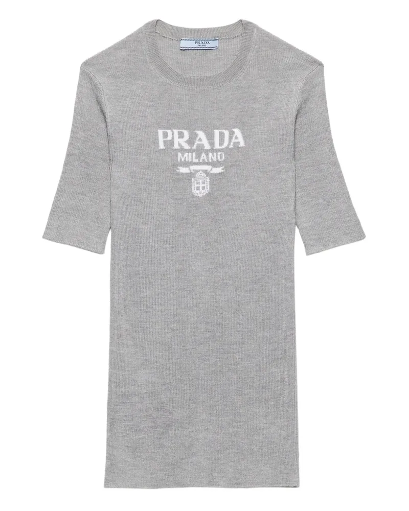 Prada Geripptes Oberteil - Grau Grau