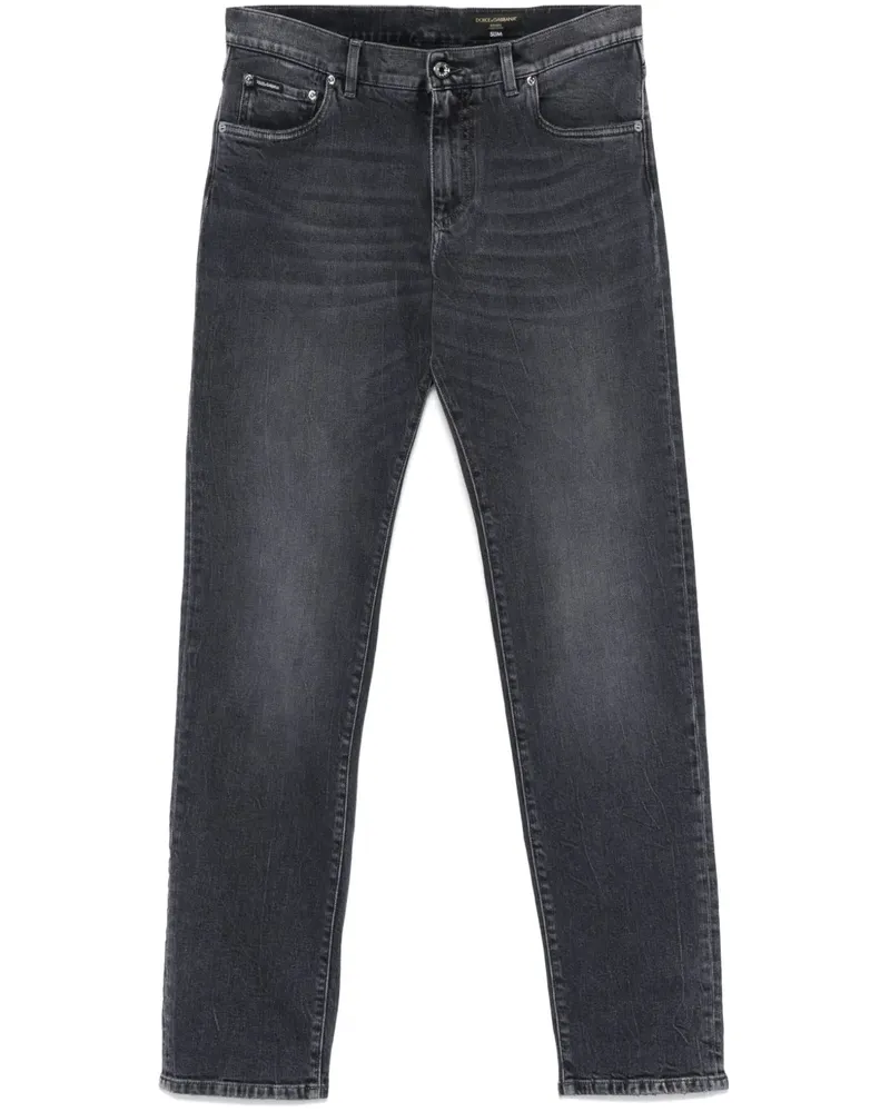 Dolce & Gabbana Skinny-Jeans mit Logo-Stickerei - Grau Grau