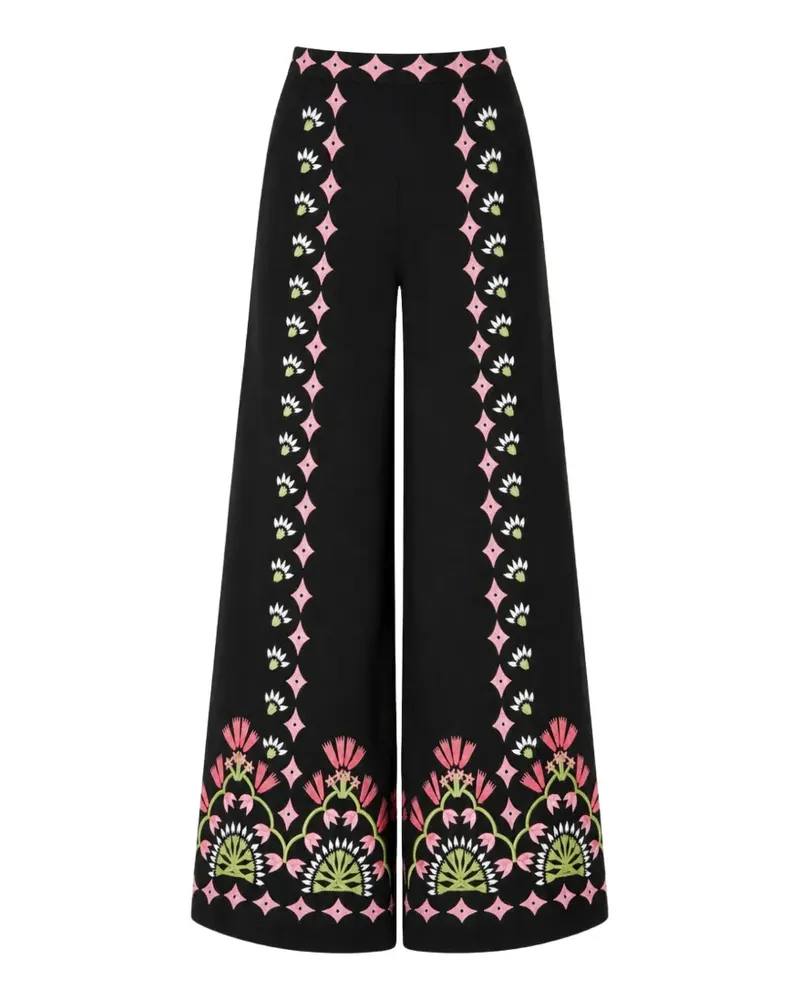Temperley London Rosalba embroidered palazzo pants - Schwarz Schwarz