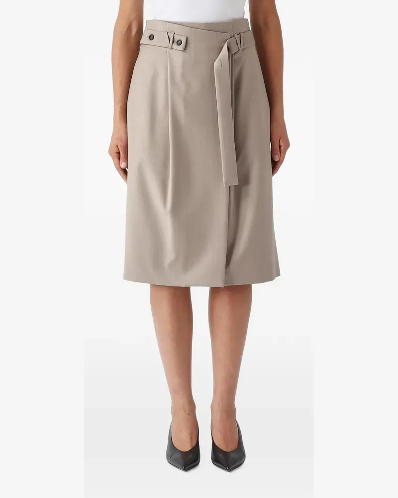 MEIMEIJ belted wrap midi skirt - Nude Nude