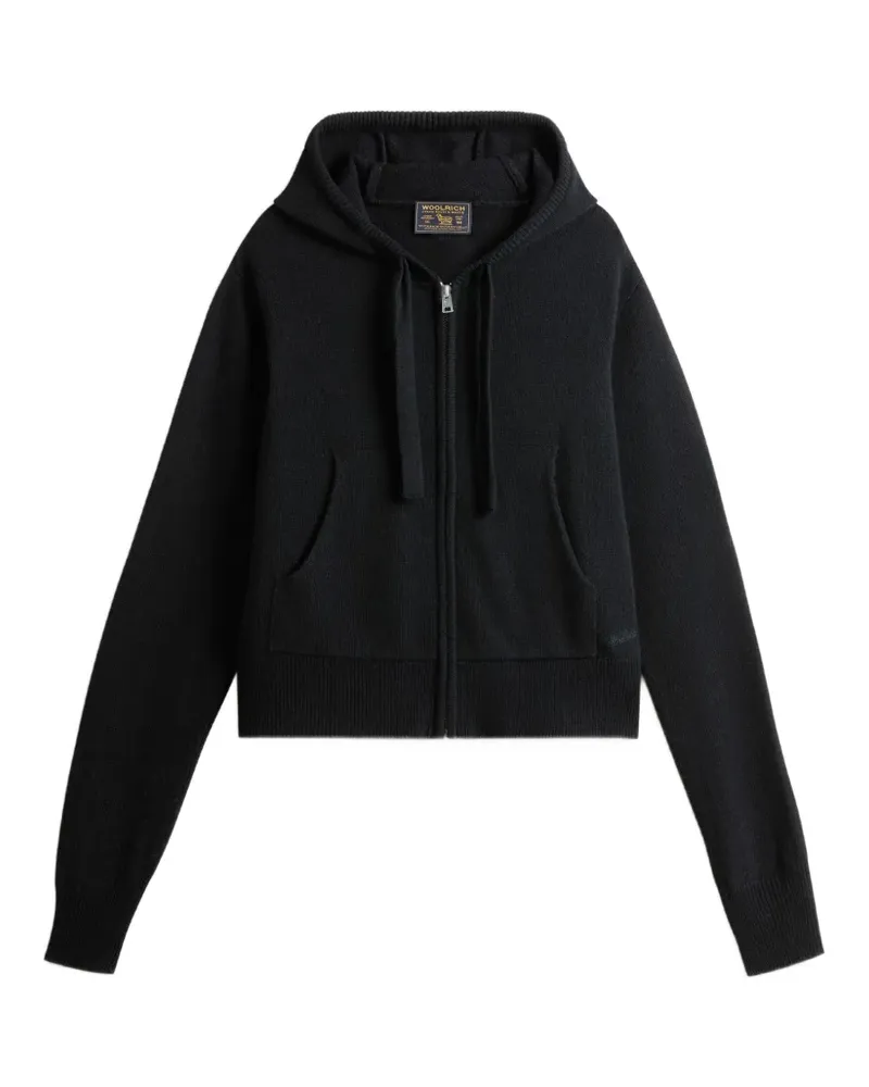 Woolrich zip-up knit hoodie - Schwarz Schwarz