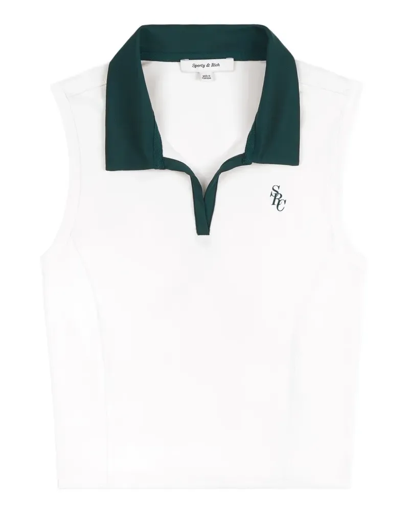 SPORTY & RICH Fanny SRC Poloshirt mit Logo-Stickerei - Weiß Weiß
