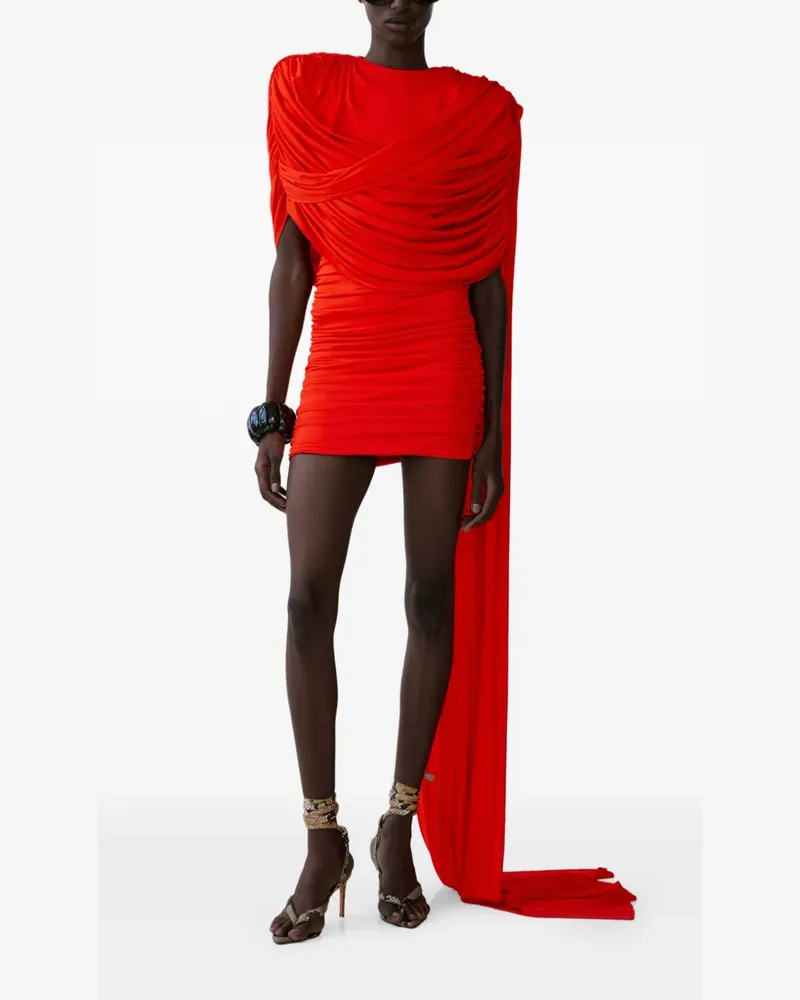 The New Arrivals Ilkyaz Ozel Drapiertes Khara Minikleid - Rot Rot