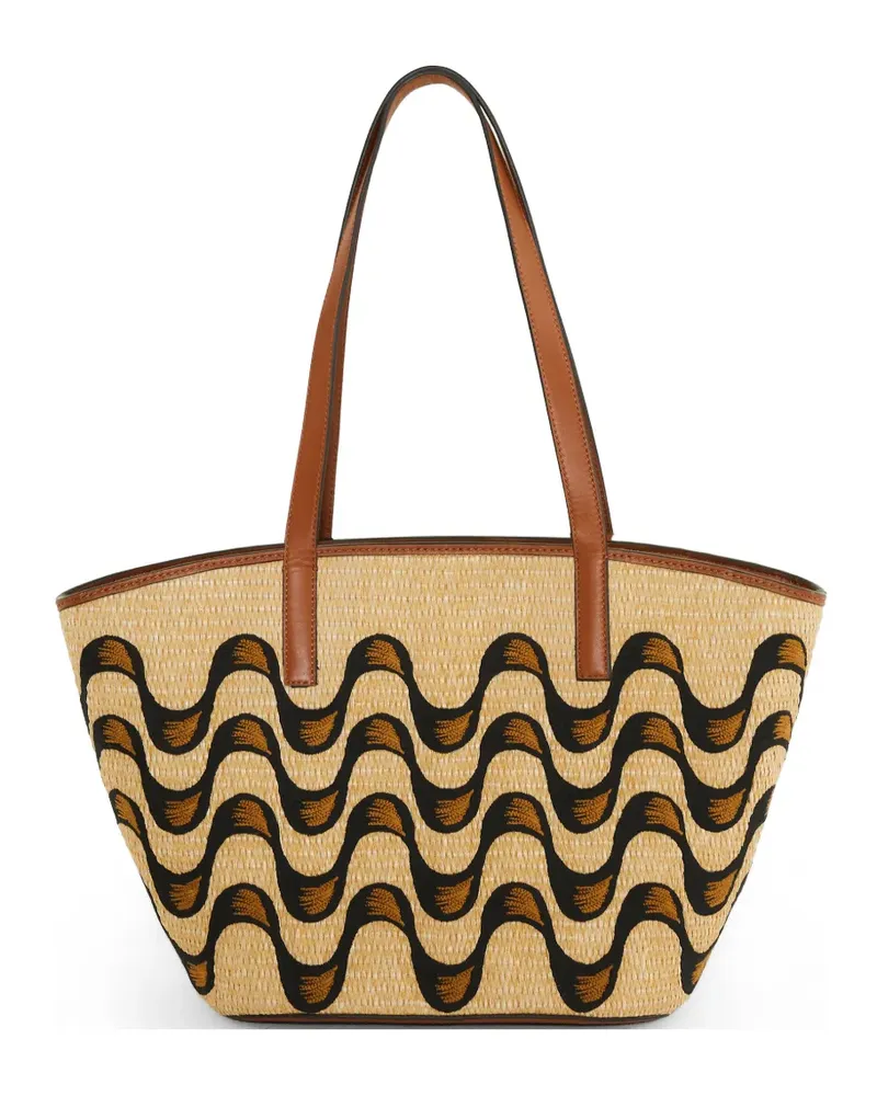 FARM Rio raffia print tote bag - Nude Nude