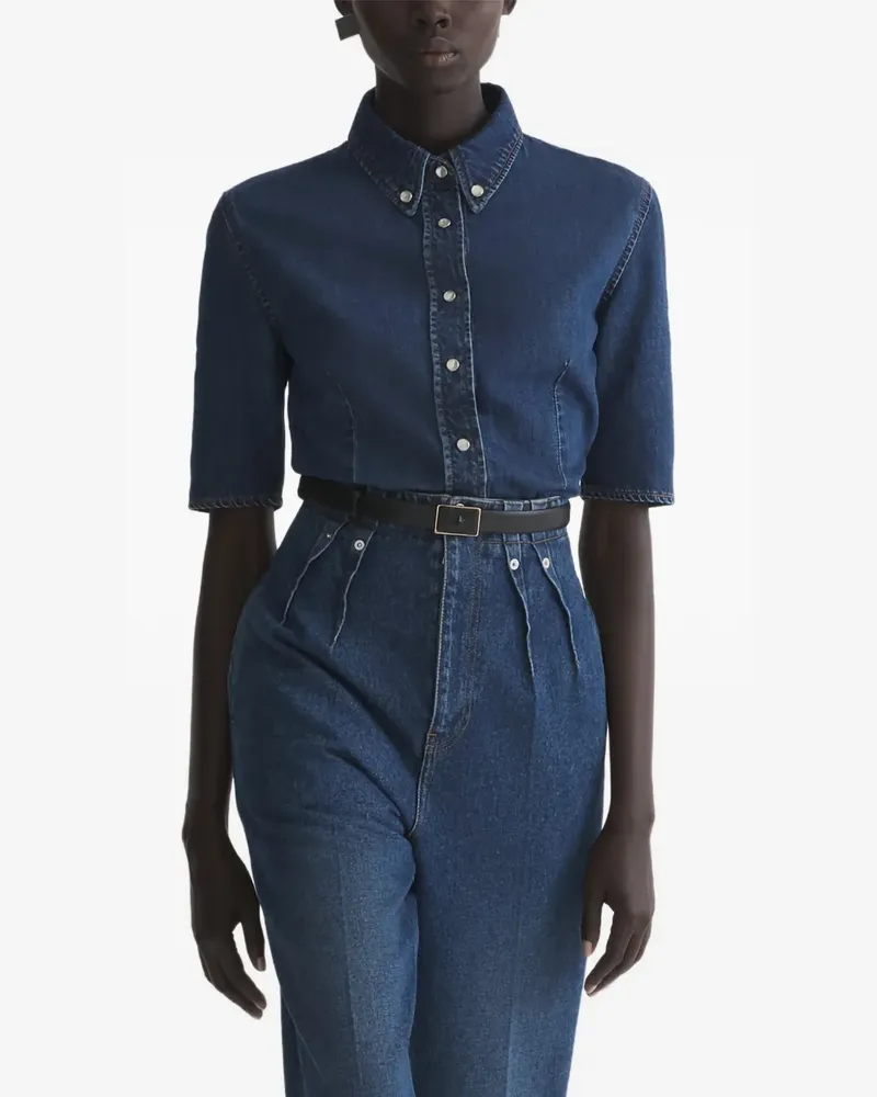 Thierry Mugler Geknöpftes Oberteil - Blau Blau