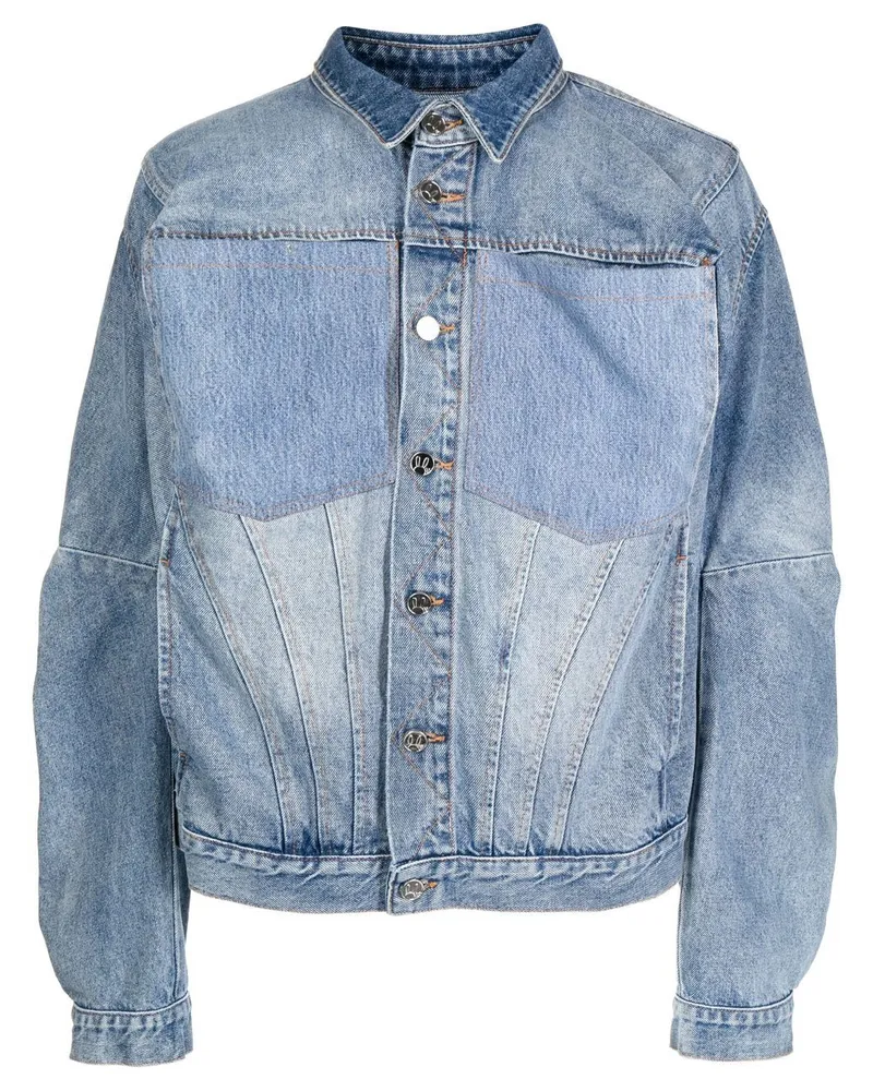 Natasha Zinko Jeansjacke mit Knopfleiste Blau