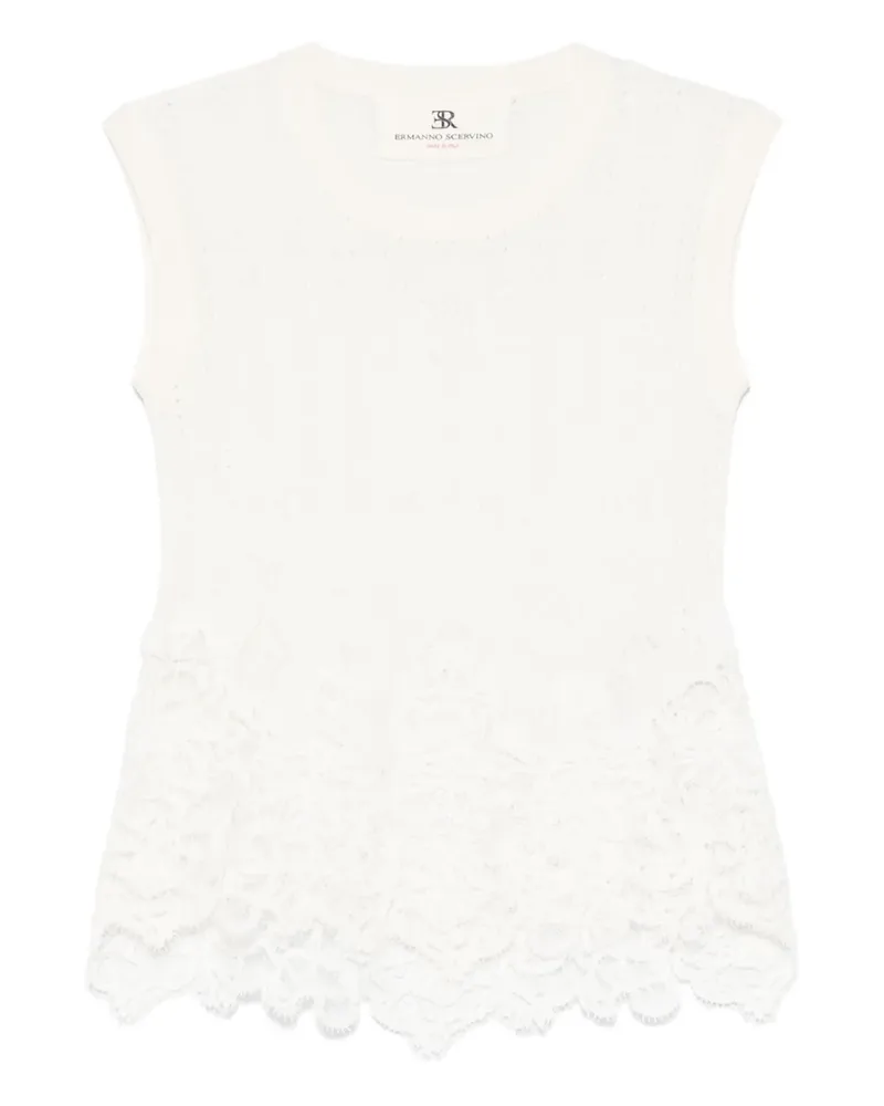 Ermanno Scervino Oberteil mit Spitze - Weiß Weiß