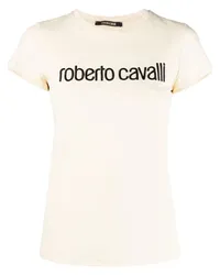 Roberto Cavalli T-Shirt mit Logo-Stickerei Nude